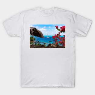 View over the lagoon from a lookout point on Huahine, French Polynesia T-Shirt